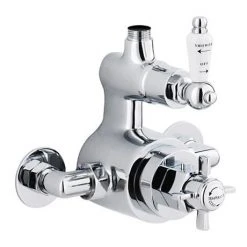 Nuie Traditional Twin Exposed Thermostatic Shower Valve - Chrome - AG302
