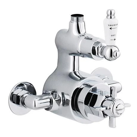 Nuie Traditional Twin Exposed Thermostatic Shower Valve - Chrome - AG302 3 Nuie Traditional Twin Exposed Thermostatic Shower Valve - Chrome - AG302