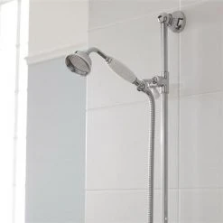 Nuie Traditional Exposed Thermostatic Triple Shower Valve inc. Riser, 4" Rose & Slide Rail Kit -ShowerLux Shop Traditional Exposed Thermostatic Triple Shower Valve TEXSVRKIT d3 375