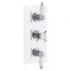 Traditional Triple Concealed Thermostatic Shower Valve with Diverter & Rectangular Plate -ShowerLux Shop Traditional Triple Concealed Thermostatic Shower Valve with Diverter Rectangular Plate prod