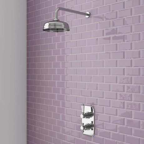 Trafalgar Traditional Twin Concealed Thermostatic Shower Valve inc. 8" Apron Fixed Head 3 Trafalgar Traditional Twin Concealed Thermostatic Shower Valve inc. 8" Apron Fixed Head