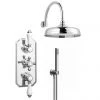 Trafalgar Triple Concealed Shower Valve inc. Outlet Elbow, Handset & Curved Arm with Fixed Head 1 Trafalgar Triple Concealed Shower Valve inc. Outlet Elbow, Handset & Curved Arm with Fixed Head -ShowerLux Shop Trafalgar Triple Concealed Shower Valve pack p