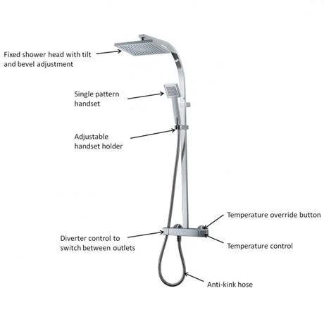 Triton Tees Thermostatic Bar Shower Mixer with Diverter & Kit - Chrome - UNTEBMDIV 7 Triton Tees Thermostatic Bar Shower Mixer with Diverter & Kit - Chrome - UNTEBMDIV - Image 5
