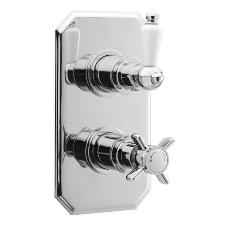 Nuie Concealed Traditional Thermostatic Twin Shower Valve - A3033 3 Nuie Concealed Traditional Thermostatic Twin Shower Valve - A3033