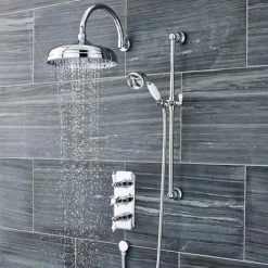 Ultra Traditional Triple Concealed Shower with Slide Rail Kit & Fixed Head