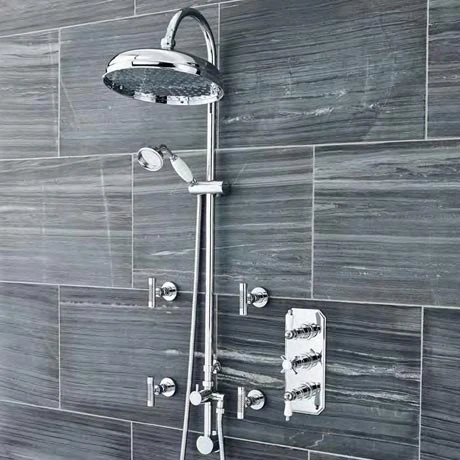 Ultra Traditional Triple Concealed Shower with Luxury Shower Kit & 4 Body Jets 3 Ultra Traditional Triple Concealed Shower with Luxury Shower Kit & 4 Body Jets