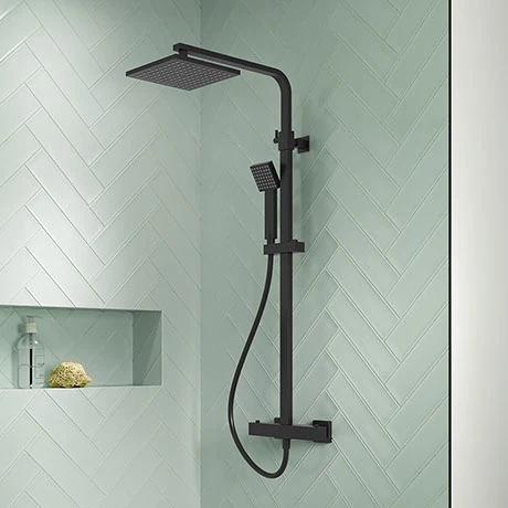 Venice Cubo Matt Black Modern Thermostatic Shower 3 Venice Cubo Matt Black Modern Thermostatic Shower