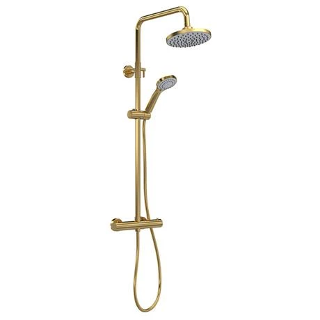 Venice Giro Brushed Brass Modern Thermostatic Shower 4 Venice Giro Brushed Brass Modern Thermostatic Shower - Image 2