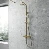 Venice Giro Brushed Brass Modern Thermostatic Shower 2 Venice Giro Brushed Brass Modern Thermostatic Shower -ShowerLux Shop VC57BRA P