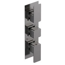 Venice Cubo Triple Thermostatic Shower Valve - Brushed Gun Metal