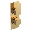 Venice Cubo Twin Thermostatic Shower Valve with Diverter - Brushed Brass -ShowerLux Shop VC8TW02BB p