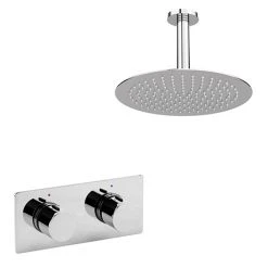 Venice Round Shower System with Concealed Valve + Ceiling Mounted Head