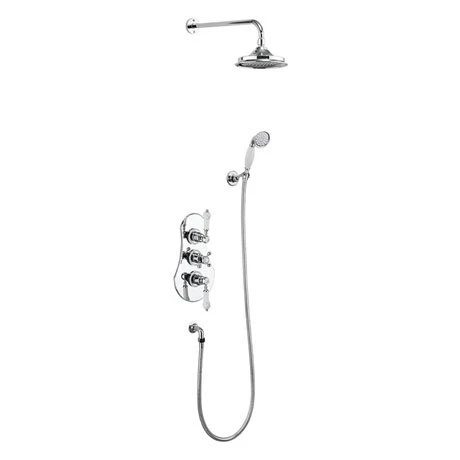Burlington Severn Thermostatic Concealed Two Outlet Shower Valve, Hose & Handset with Fixed Head 3 Burlington Severn Thermostatic Concealed Two Outlet Shower Valve, Hose & Handset with Fixed Head