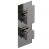 Venice Cubo Twin Thermostatic Shower Valve - Brushed Gun Metal 2 Venice Cubo Twin Thermostatic Shower Valve - Brushed Gun Metal -ShowerLux Shop VG8TW01BGM M