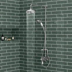 Trafalgar Traditional Rigid Riser with 190mm Shower Head, Handshower and Diverter -ShowerLux Shop VIC GRAND RISER n d4 460