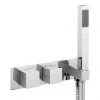 Crosswater - Water Square Wall Mounted Thermostatic Shower Valve with Handset - WS1701RC 1 Crosswater - Water Square Wall Mounted Thermostatic Shower Valve with Handset - WS1701RC -ShowerLux Shop WS1701RC PN