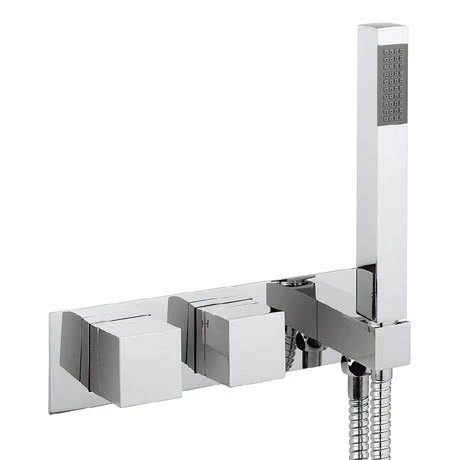 Crosswater - Water Square Wall Mounted Thermostatic Shower Valve with Handset - WS1701RC 3 Crosswater - Water Square Wall Mounted Thermostatic Shower Valve with Handset - WS1701RC