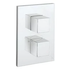 Crosswater - Water Square/Verge Crossbox 2 Outlet Trim & Levers - Chrome