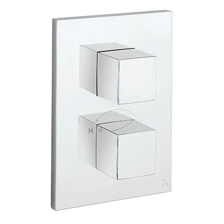 Crosswater - Water Square/Verge Crossbox 3 Outlet Trim & Levers - Chrome 3 Crosswater - Water Square/Verge Crossbox 3 Outlet Trim & Levers - Chrome