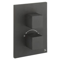 Crosswater- Water Square/Verge Crossbox 3 Outlet Trim & Levers - Matt Black